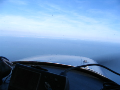View forward in flight